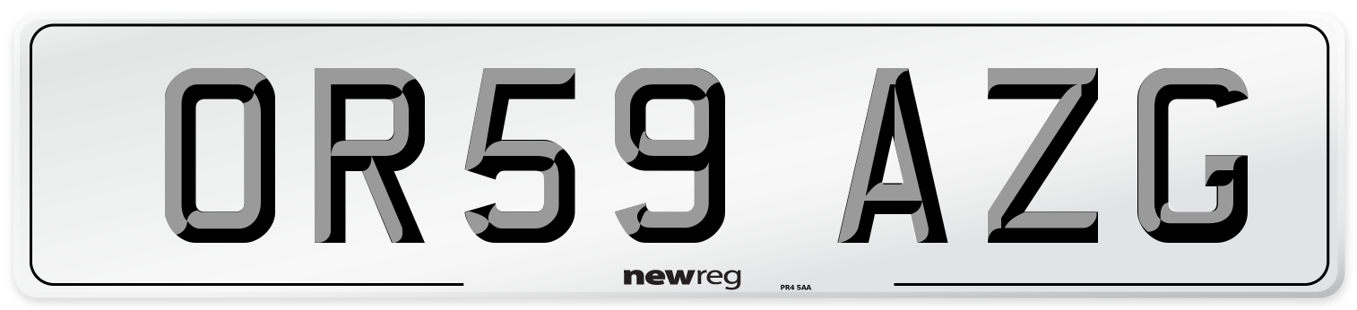 OR59 AZG Number Plate from New Reg